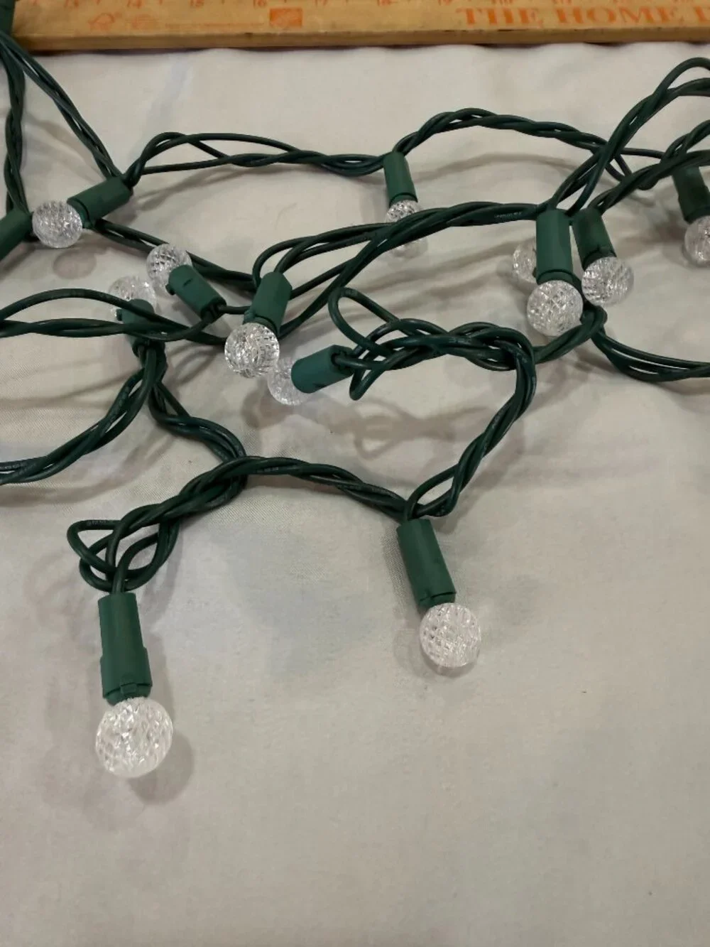 Warm White Globe Christmas String Lights Green Wire Indoor Outdoor